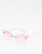 Asos Design Rimless Flame Fashion Glasses In Pink