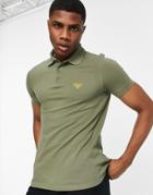 Barbour Beacon Small Embroidered Logo Polo In Khaki-green