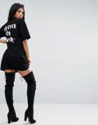 Asos Love Me Not T-shirt Dress - Black