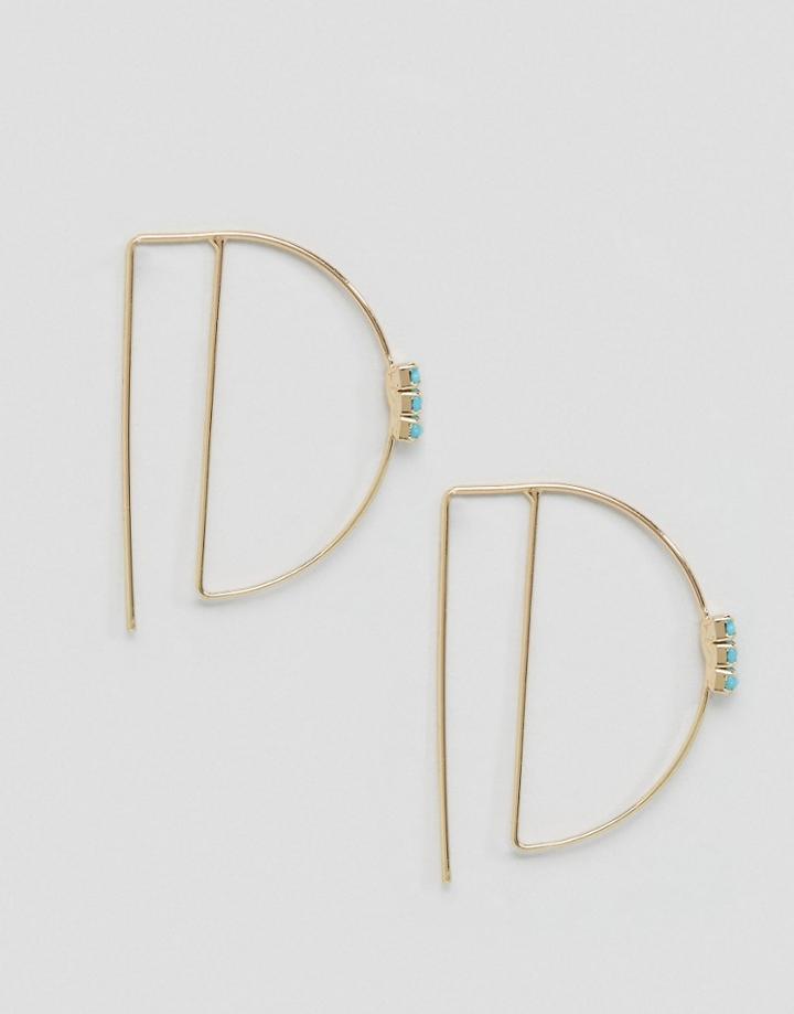 Cara Ny Geo Hoop Earrings - Gold
