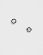 Wftw Earring Studs With Chain Detail In Silver