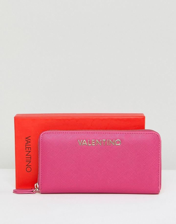Valentino By Mario Valentino Pink Zip Around Purse - Pink