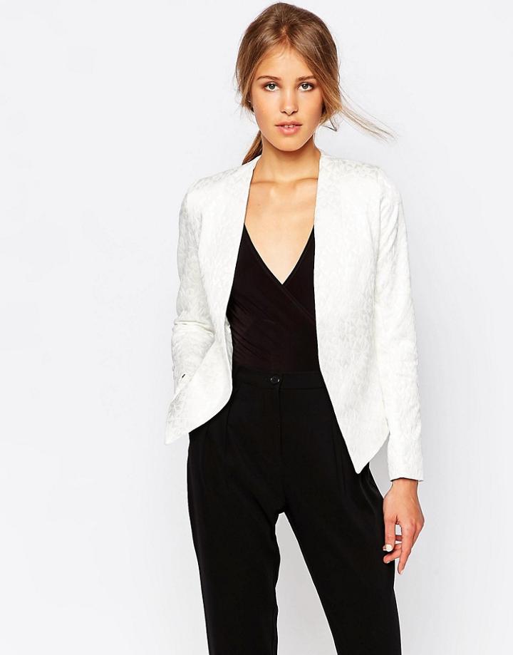 Closet Lightweight Jacket Diamond Jacquard - White
