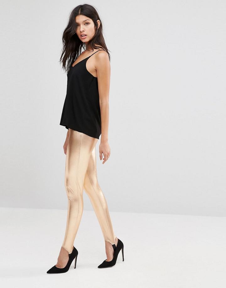 Club L Metallic Leggings - Gold