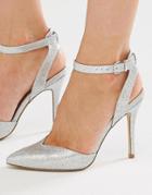 New Look 2 Part Glitter Heeled Shoe - Silver