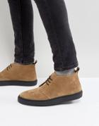 Fred Perry Hawley Mid Suede Desert Boots In Sand - Tan