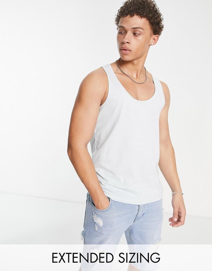 Asos Design Tank In Light Blue