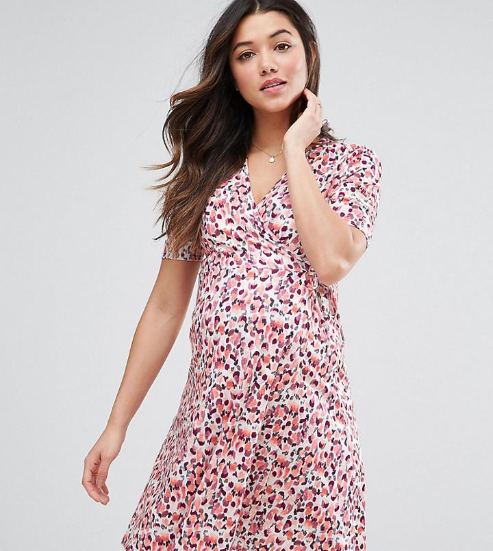 Asos Maternity Nursing Pretty Print Wrap Dress - Multi