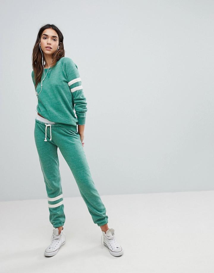 Ocean Drive Burnout Stripe Jogger In Green - Green
