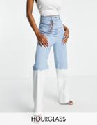 Asos Design Hourglass Wide Leg Jean With Bleach Dip Dye-blues