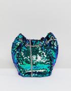 Pull & Bear Sequin Bucket Bag - Multi