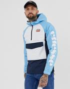 Ellesse Mercuro Overhead Windbreaker With Sleeve Print In Blue - Blue