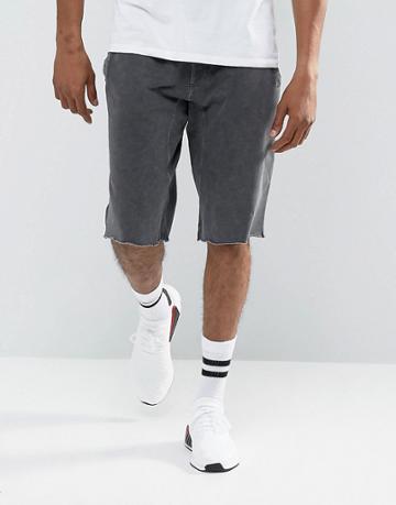 Brooklyns Own Shorts In Washed Black With Woven Panels - Black