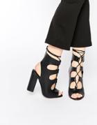 Truffle Collection Vela Ghillie Block Heeled Sandals - Black