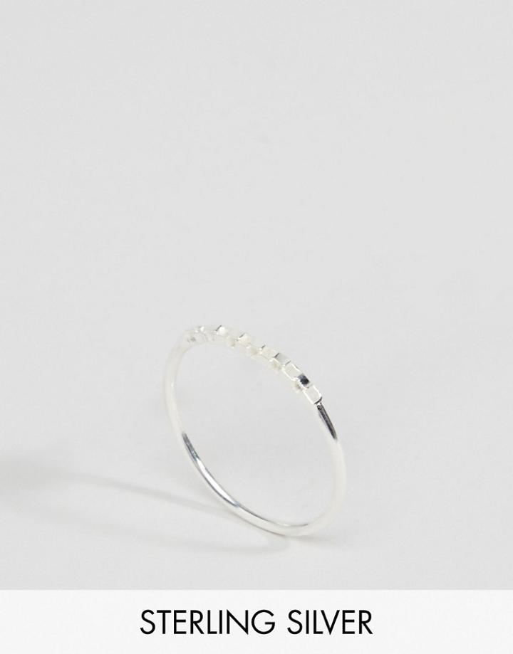 Asos Sterling Silver Fine Ring And Chain - Silver