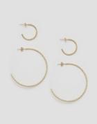 Pieces Denize Multipack Hoop Earrings - Gold