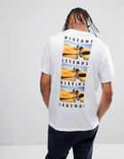 Asos Longline T-shirt With Statue Of Liberty Print - White