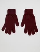 Asos Design Touch Screen Gloves In Recycled Polyester - Red