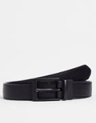 Asos Design Slim Reversible Faux Leather Belt In Black And Snake