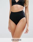 Monki High Leg Bikini Bottom - Black