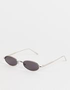 Public Desire Mini Oval Sunglasses In Black