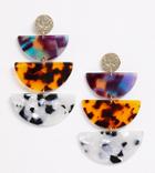 Reclaimed Vintage Inspired Mix Tort Marble And Gold Hanging Earring-multi