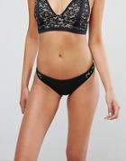Asos Lace Insert Bikini Bottom - Black