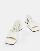 Bershka Heeled Mules In White