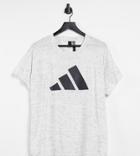 Adidas Training Plus T-shirt In Gray-grey