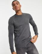 Rudie Fitted Crew Neck Sweater-grey