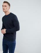 New Look Waffle Knit Sweater In Navy - Navy
