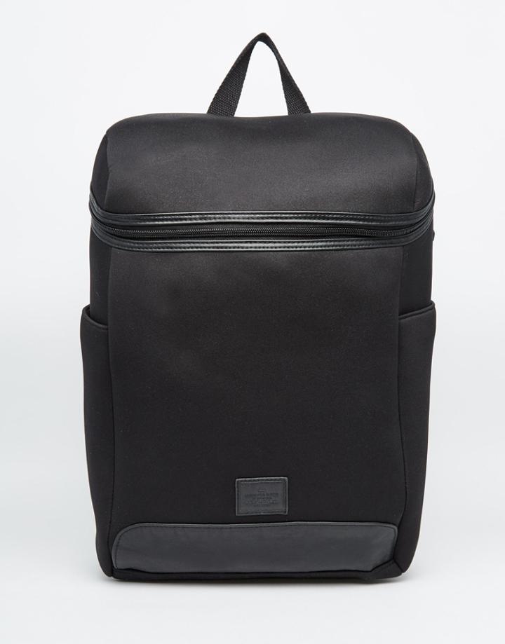 Asos Backpack In Black Scuba - Black