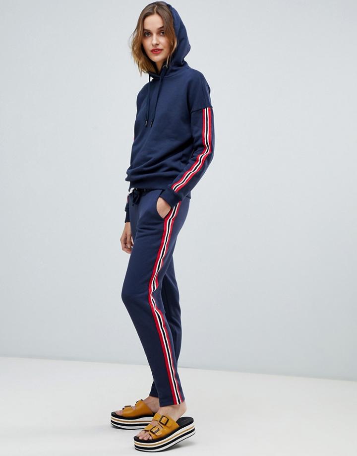 Esprit Side Stripe Joggers - Navy