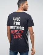 Jack & Jones Core Tour T-shirt With Back Print - Black