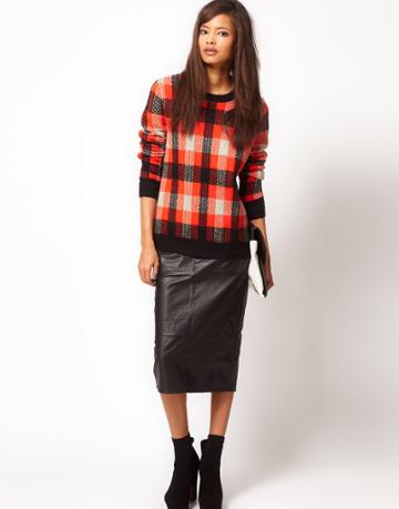 Asos Pencil Skirt In Leather