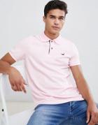 Hollister Solid Core Polo Seagull Logo Slim Fit In Light Pink - Pink