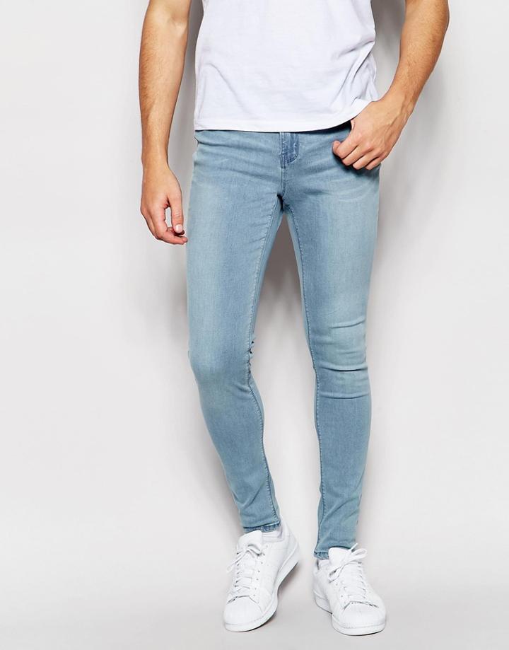 Waven Jeans Royd Extreme Super Skinny Fit Mid Rise Sky Blue - Sky Blue