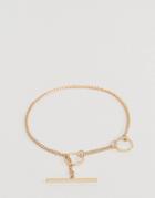 Asos Fine Chain Toggle Bracelet - Gold