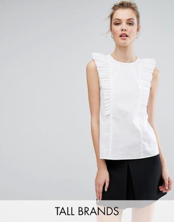 Fashion Union Tall Ruffle Detail Blouse - White