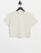 Object Cropped T-shirt In Cream-white