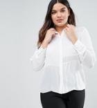 Asos Curve Blouse With Panel Detail - White