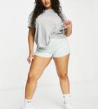 Street Collective Curve Mix And Match High Waisted Sweat Shorts In Sage Green