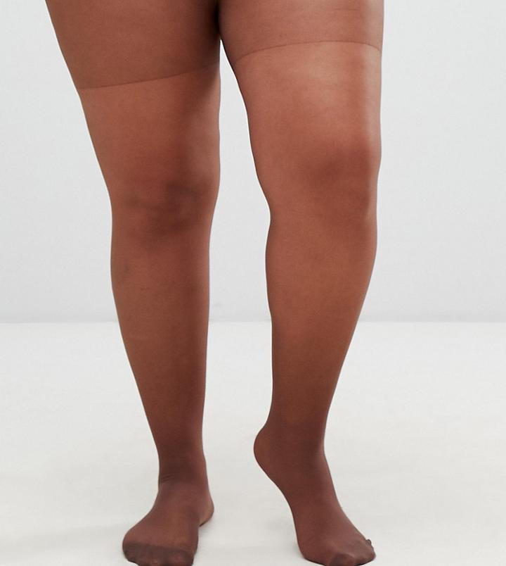 Asos Design Curve 15 Denier Tights In Umber-brown