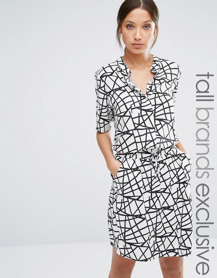 Y.a.s Tall Graphic Printed Short Sleeve Shirt - Mono