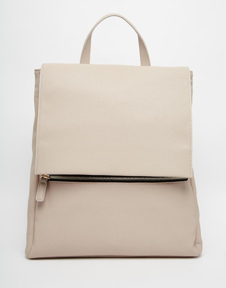 Asos Zip Front Square Backpack - Gray