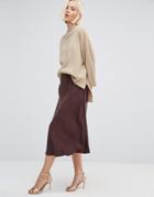 Selected Massia Midi Skirt - Brown