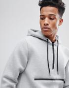 Only & Sons Scuba Hoodie With Half Zip Detail - Gray