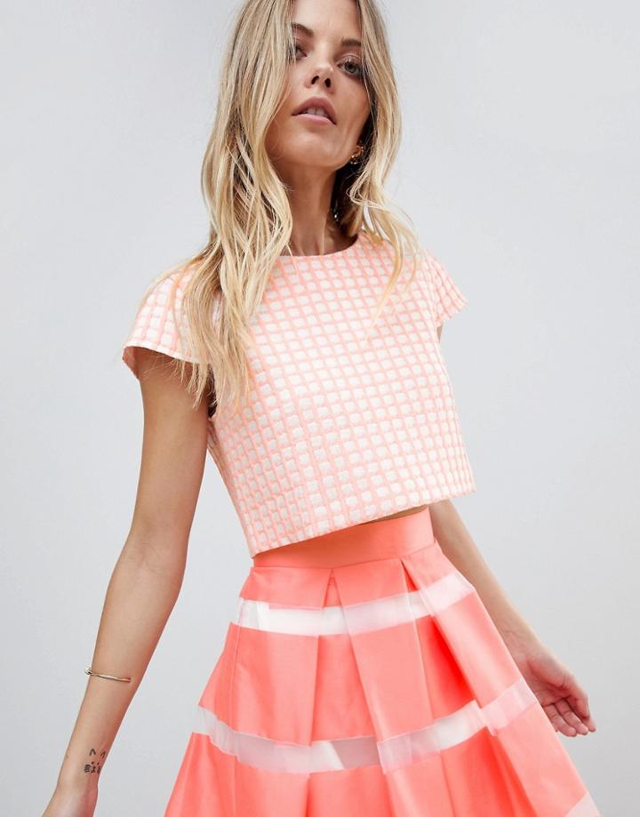 Vesper Printed Boxy Top - Pink