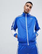 Kappa Zip Through Track Jacket With Large Logo Taping In Blue - Blue