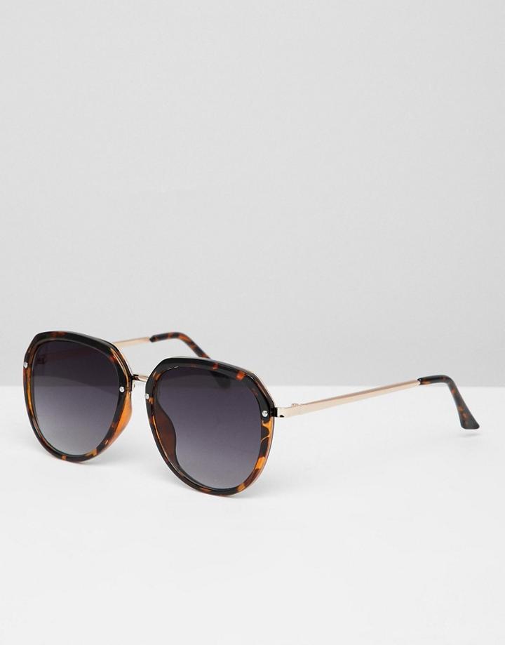 Jeepers Peepers Square Oversized Sunglasses - Brown